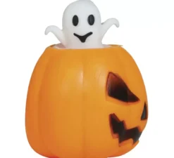 Scatola da 12 Zucche di Gomma con Fantasma 5 cm