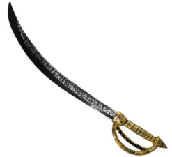 Sciabola da pirata con manico giocattolo dorato 63 cm