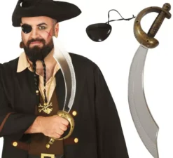 Sciabola pirata set 47 cm. Con patch