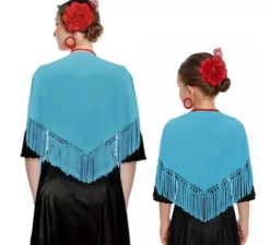 Scialle con frange in vari colori da 120x45
