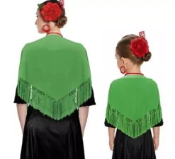 Scialle con frange in vari colori da 120x45