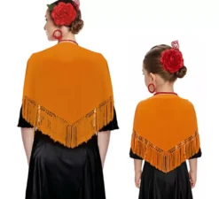 Scialle con frange in vari colori da 120x45
