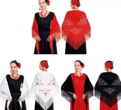 Scialle ricamato Sevillana o Chulapa da donna in vari colori
