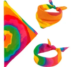 Sciarpa hippie tie-dye multicolore 55x55 cm