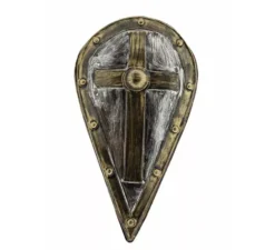 Scudo medievale in plastica effetto invecchiato 75x45 cm
