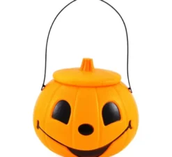 Secchiello arancione a forma di zucca con coperchio
