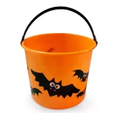 Secchiello con stampa Halloween con zucche in vari colori