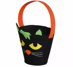 Secchio gatto nero in feltro da 20 cm