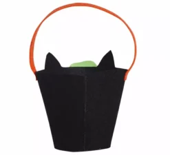 Secchio gatto nero in feltro da 20 cm