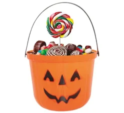 Secchio zucca in plastica da 15 cm per Halloween