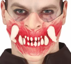 Semimaschera con grandi zanne in lattice