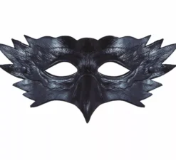 Semimaschera gufo nero con becco lungo