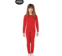 Set di body spandex rosso in 2 pezzi per bambini