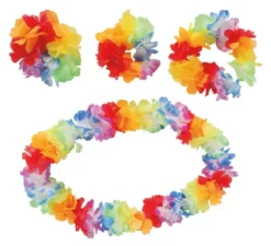Set hawaiano di nastro, collana e polsini
