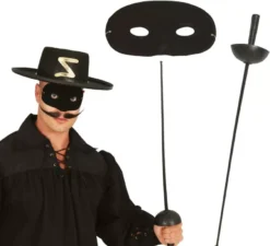 Set maschera e lamina 63 cm. Di eroe mascherato