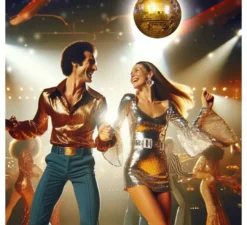 Sfera dorata da discoteca a specchio degli anni '70, 20 cm