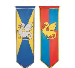 Stendardo medievale allungato in colori assortiti di 100 x 30 cm