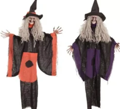Strega con grembiule da appendere di 90 cm in 2 colori assortiti