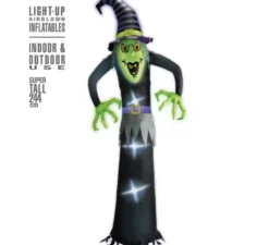 Strega gonfiabile di Halloween con illuminazione, 244 cm