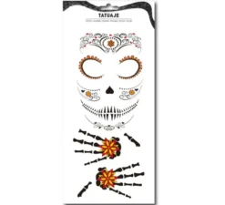 Tatuaggio floreale arancione Catrina