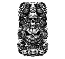 Tatuaggio sulla manica della zucca assassina