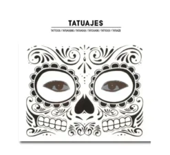 Tatuaggio viso Catrina con teschio nero adulto