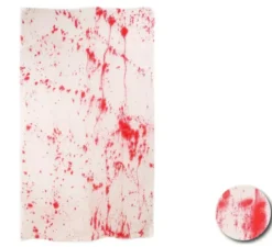 Tessuto bianco con sangue finto decorativo 1x1,65 mt