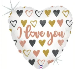Ti amo a forma di cuore palloncino in foil metallico 45 cm