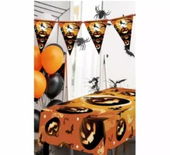 Tovaglia Arancione Zucche e Streghe 137X274 cm