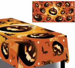 Tovaglia Arancione Zucche e Streghe 137X274 cm