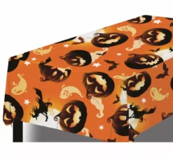 Tovaglia Arancione Zucche e Streghe 137X274 cm