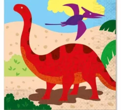12 tovaglioli di dinosauro di 33x33