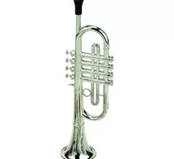 Tromba a 4 pistoni metallizzata in custodia.
