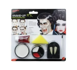Trucco da vampiro: zanne, spugna, pittura e sangue