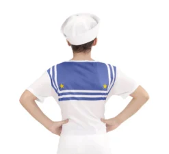 T-shirt marinaio bianca con ancora per bambini