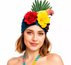 Turbante tropicale Rumbera con fiori