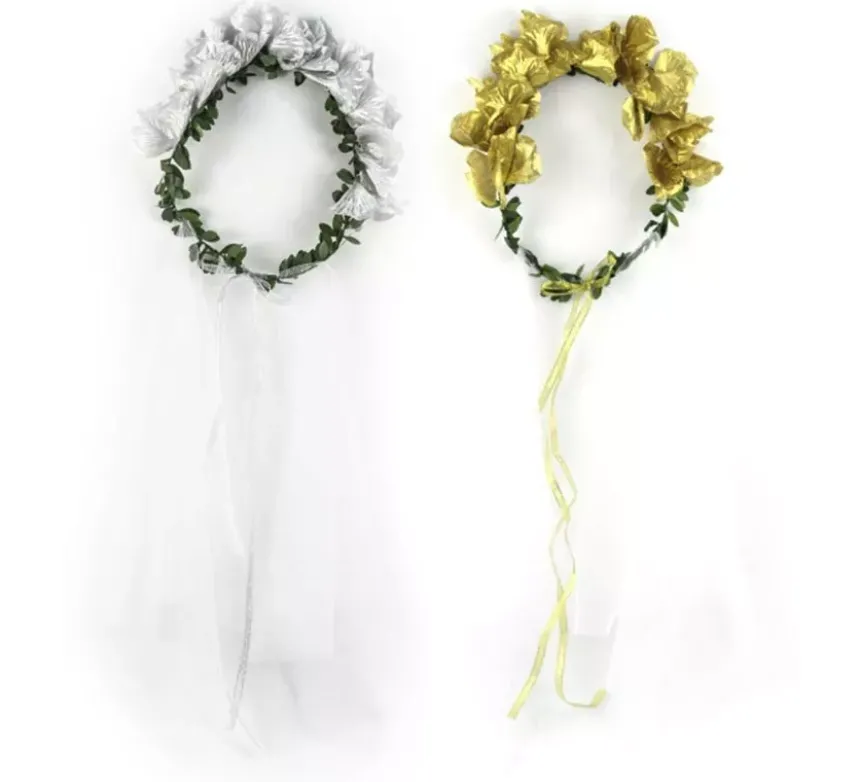 Velo con Cerchio di Fiori in colori assortiti